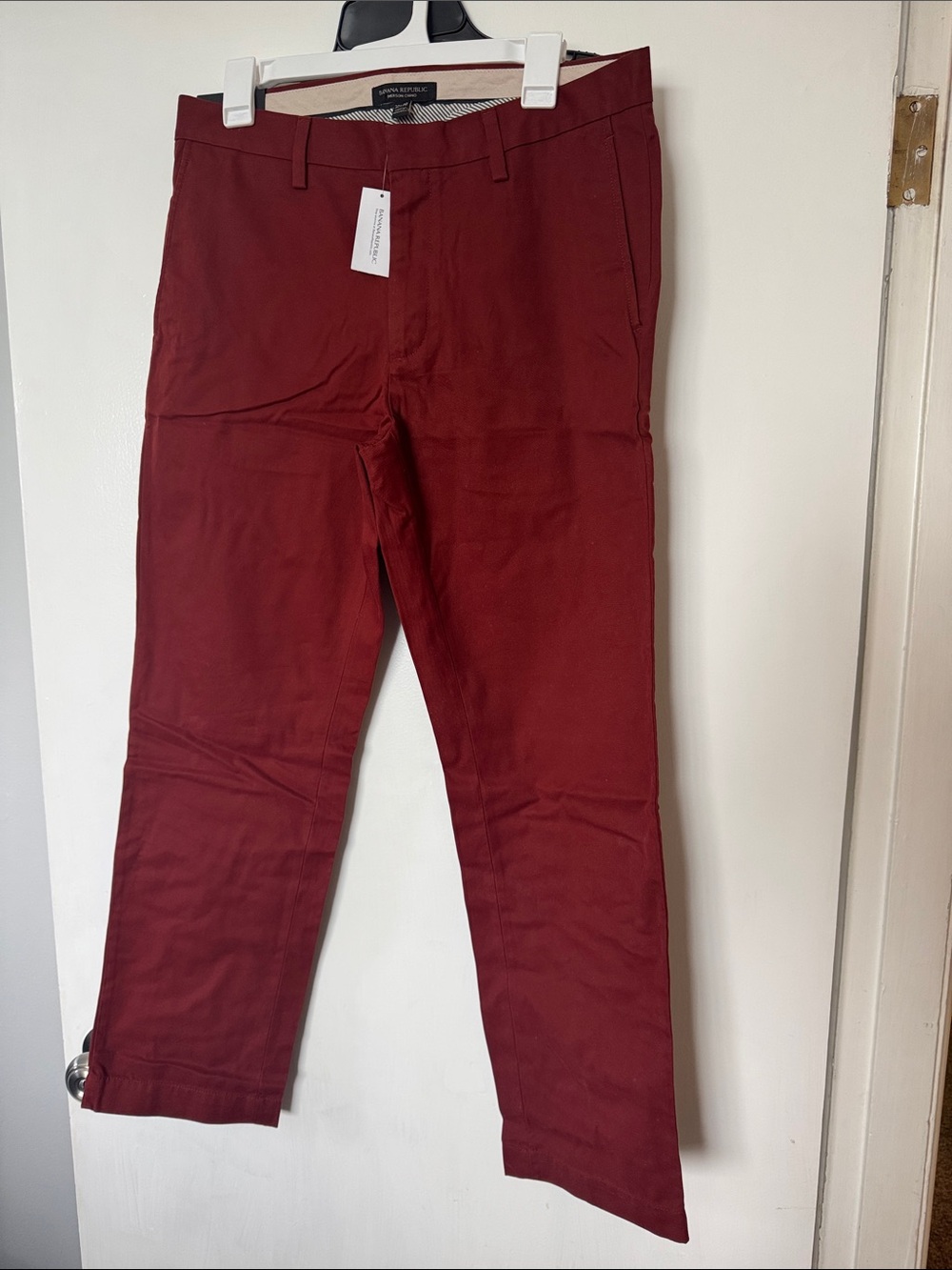 NWT Banana Republic Men's Rust Red Emerson Chino Pants 32x30 100% Organic Cotton